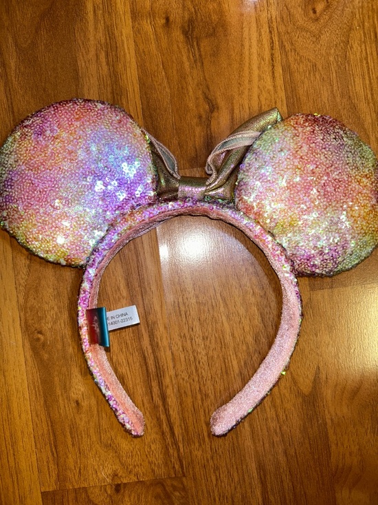 NWOT Tokyo Disney 40 Pink Ombré  Sequin Mickey Minnie Mouse Ears Headband